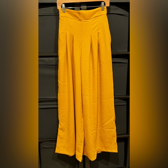 Pinup Couture Mustard Wide Leg High-Waist Trousers - Picture 7 of 9